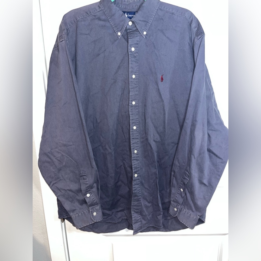 Ralph Lauren Shirt Mens XL Blaire Long Sleeve Chambray Cotton Button Down